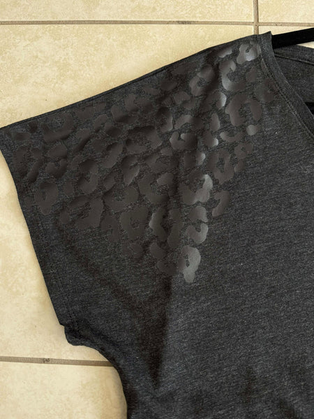 Leopard Shoulder Dolman Top