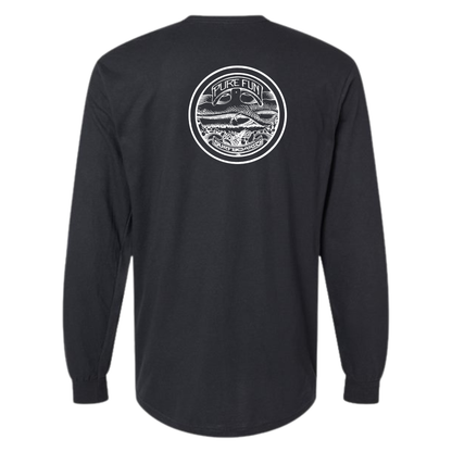 Byzak Surfboards Long Sleeve Tee Shirt- Black w/ White Logo