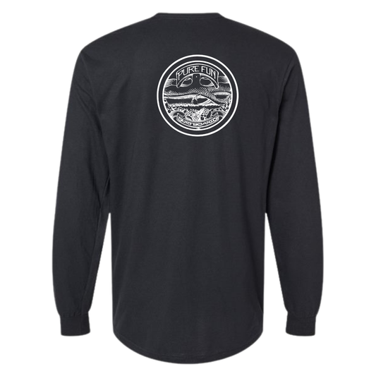 Byzak Surfboards Long Sleeve Tee Shirt- Black w/ White Logo