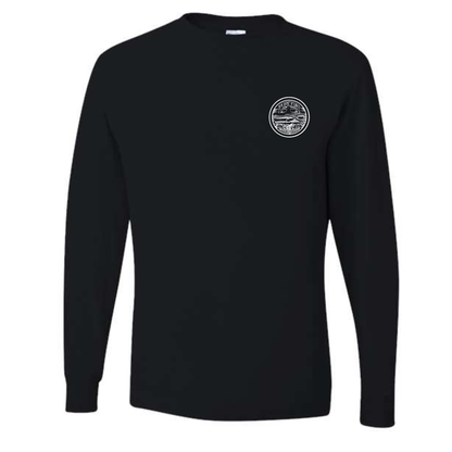 Byzak Surfboards Long Sleeve Tee Shirt- Black w/ White Logo