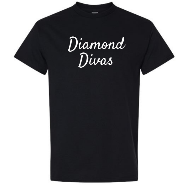 Diamond Divas Logo Tee Shirt - Black w/White Print