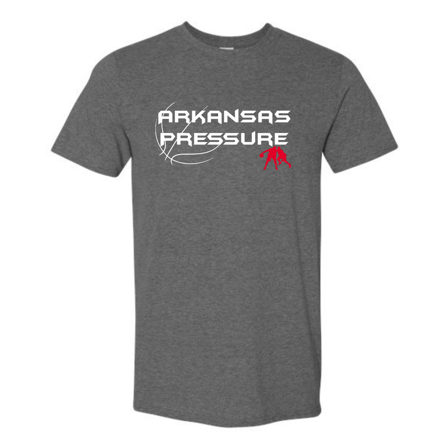 Arkansas Pressure Logo w/Name & Number Tee Shirt, Crewneck Sweatshirt or Hoodie - Grey