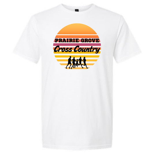 Prairie Grove Cross Country - Sunset Tee Shirt - White