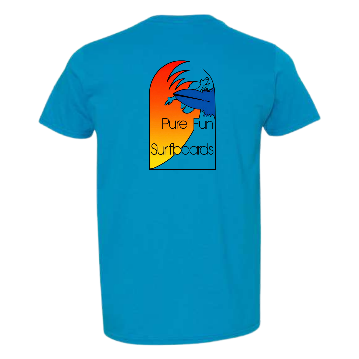 Byzak Surfboards Pure Fun T Shirt - Teal w/Colorful Logo