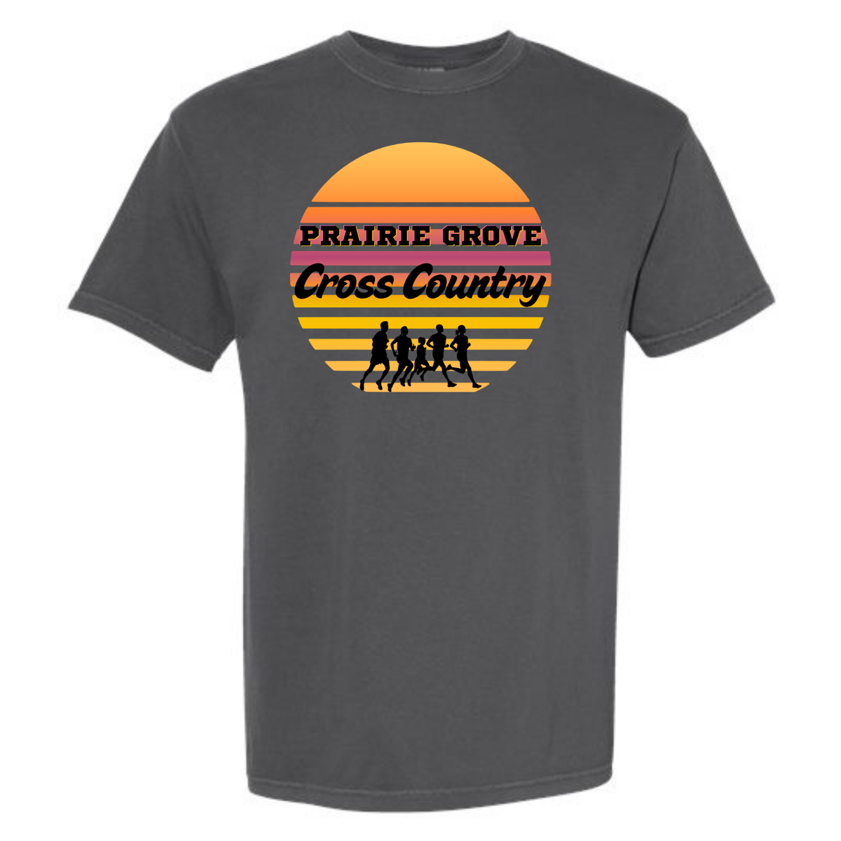 Prairie Grove Cross Country - Sunset Tee Shirt - Charcoal