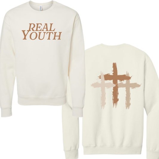 Real Youth - 3 Crosses Crewneck Sweatshirt