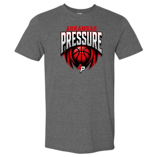 Arkansas Pressure Jump Ball w/Name & Number Tee Shirt, Crewneck Sweatshirt or Hoodie - Grey