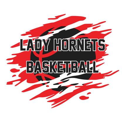 Lady Hornets Basketball Distressed Basketball Tee Shirt