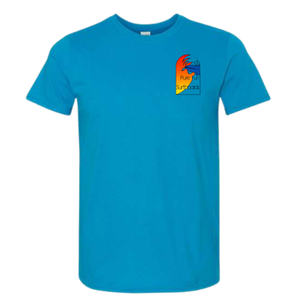 Byzak Surfboards Pure Fun T Shirt - Teal w/Colorful Logo