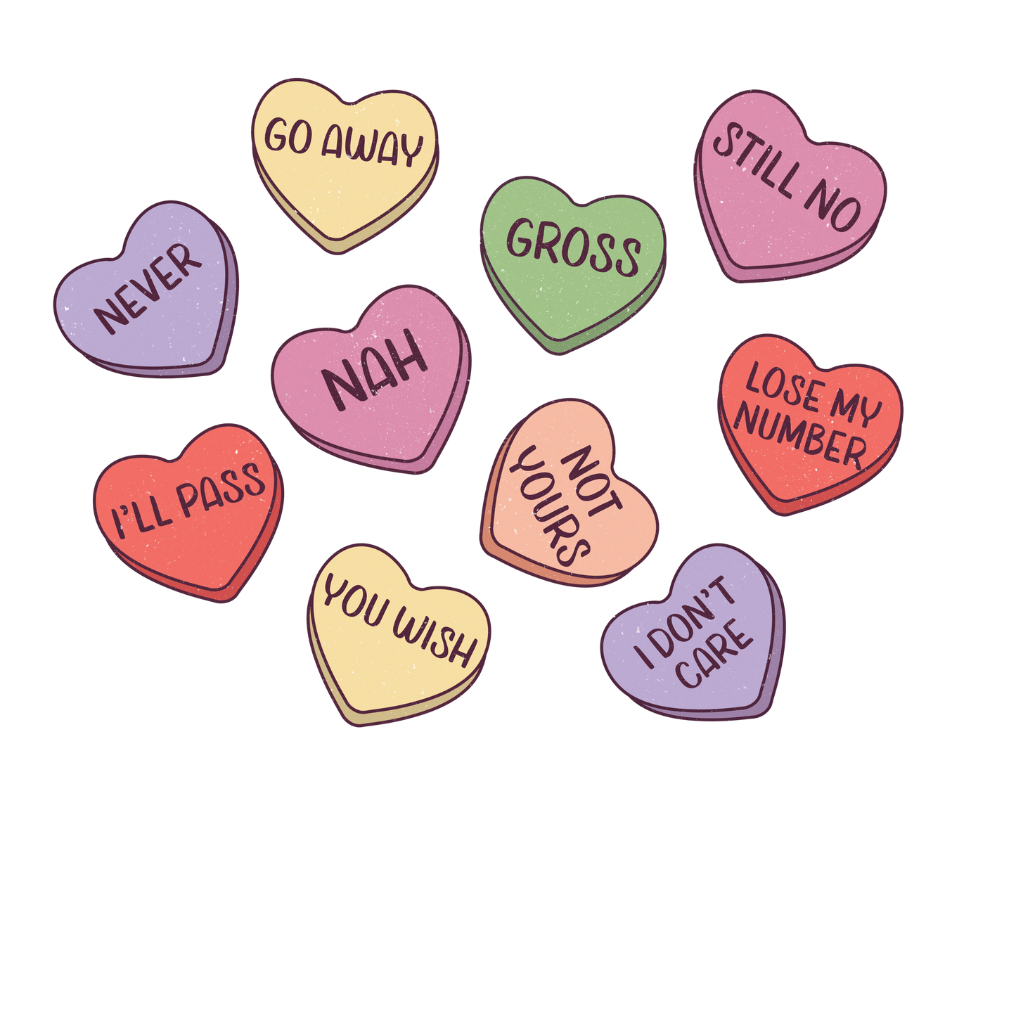 Anti-Valentine's Day Conversation Hearts Tee