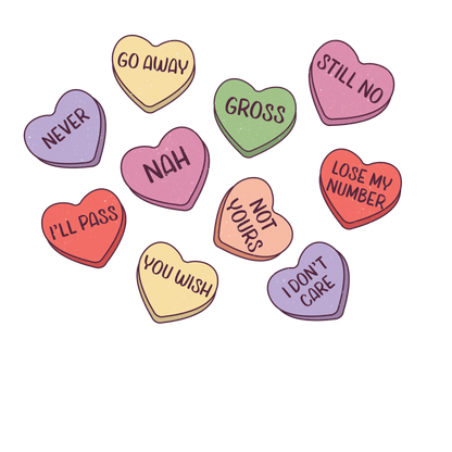 Anti-Valentine's Day Conversation Hearts Tee