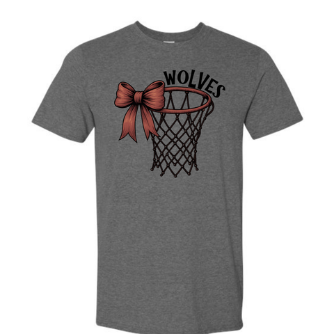 Wolves Basketball Bow Tee Shirt