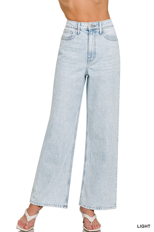 Zenana High Waist Wide & Straight Leg Jeans