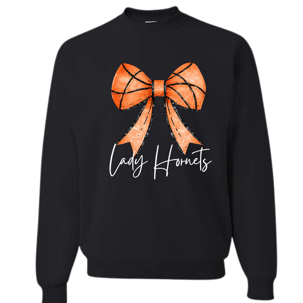 Lady Hornets Basketball Bow Shirt, Crewneck Sweatshirt or Hoodie