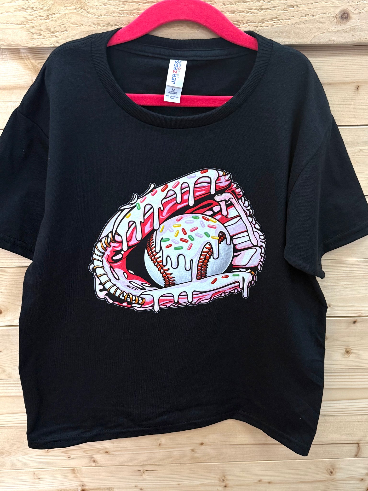 Baseball Ice Cream Drip Tee Shirt