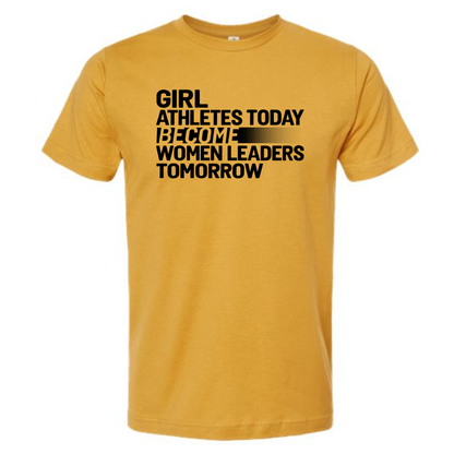 Lady Tigers - Girl Athletes Become Women Leaders - Tee Shirt - Mustard