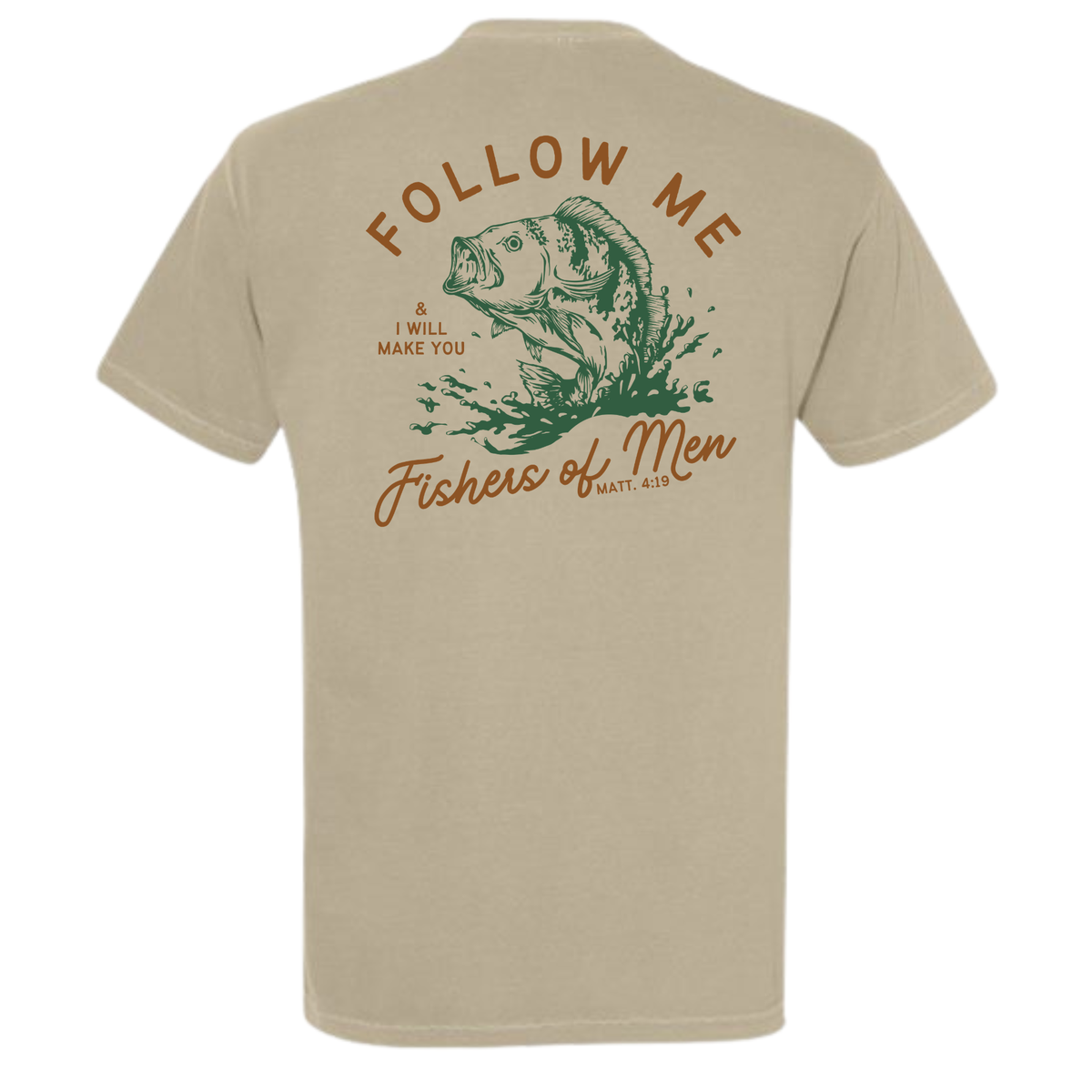 Real Church - Fishers of Men Tee Shirt - Khaki