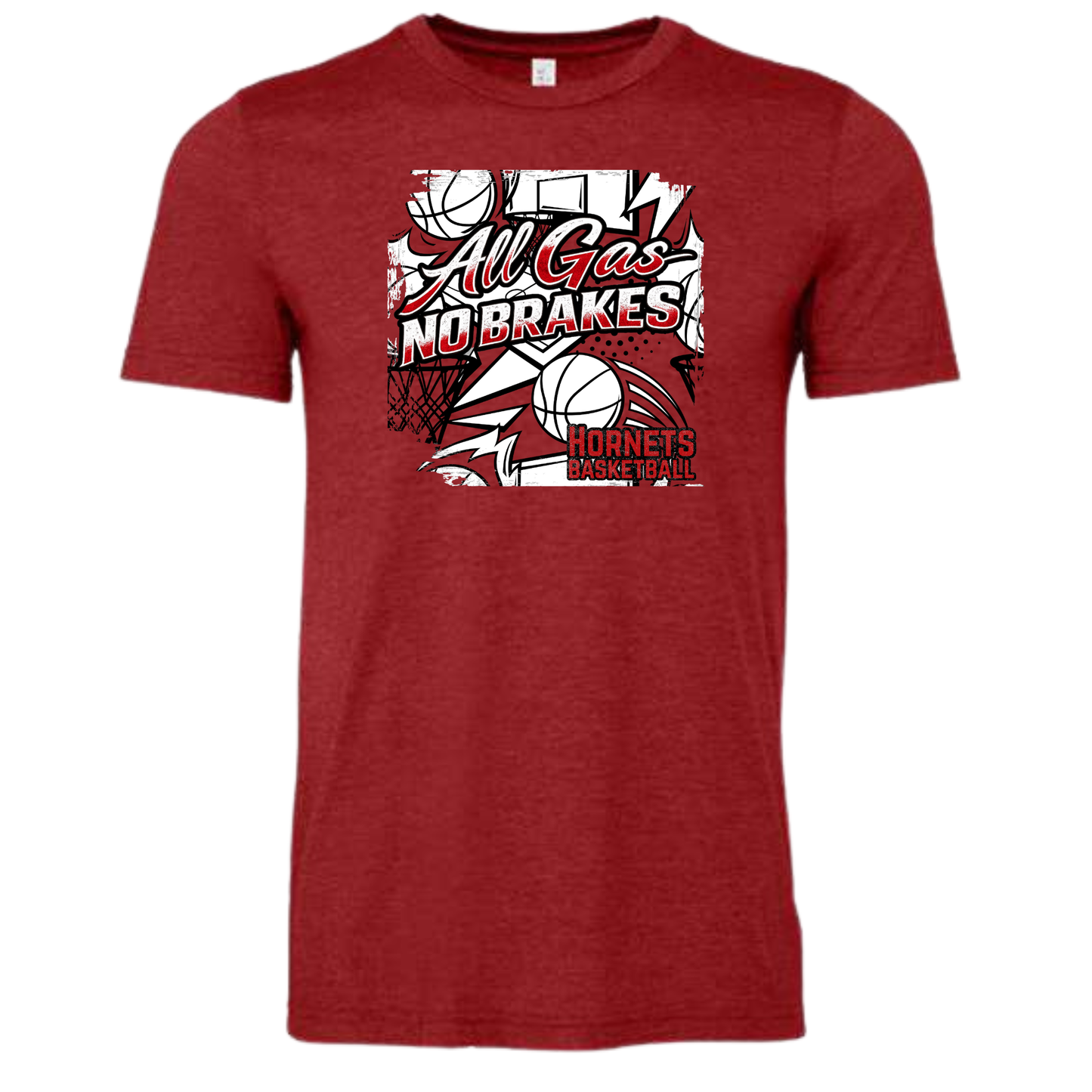 Hornets Basketball All Gas, No Brakes T shirt