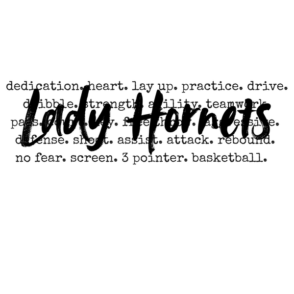 Lady Hornets Basketball Stamped Tee Shirt