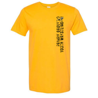 Prairie Grove Youth Wrestling T Shirt with Vertical Detail