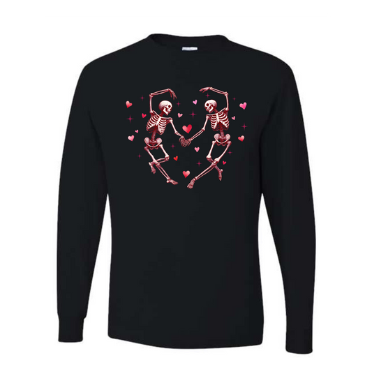 Heart Skeleton Valentine's Day Tee Shirt