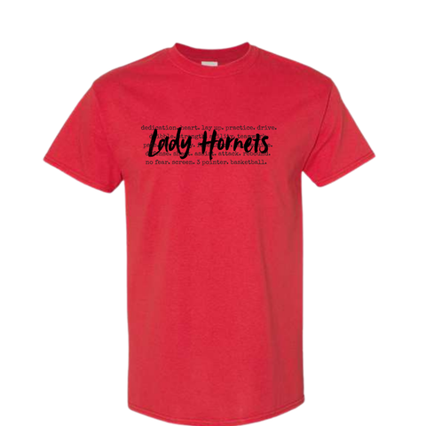 Lady Hornets Basketball Stamped Tee Shirt