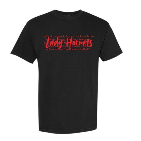 Lady Hornets Basketball Stamped Tee Shirt