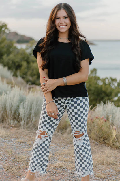 Round the Track Checkered Jeans