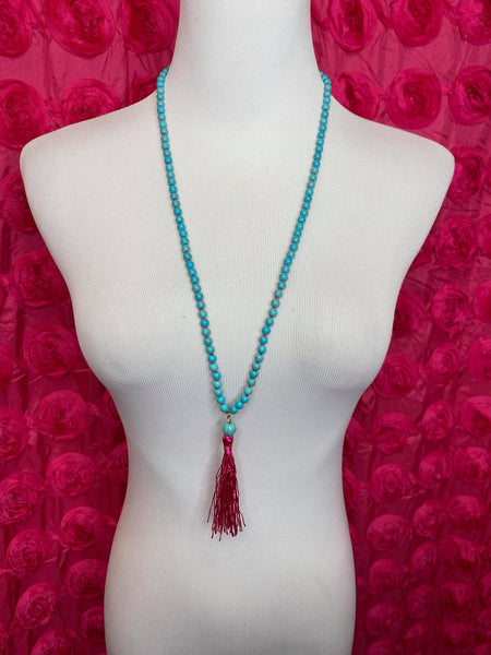 Turquoise Tassel Necklace
